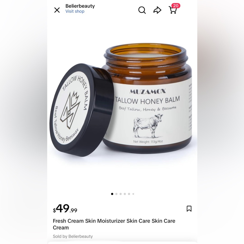 NIB | Muzamox | Tallow Honey Balm Tallow - Picture 2 of 8